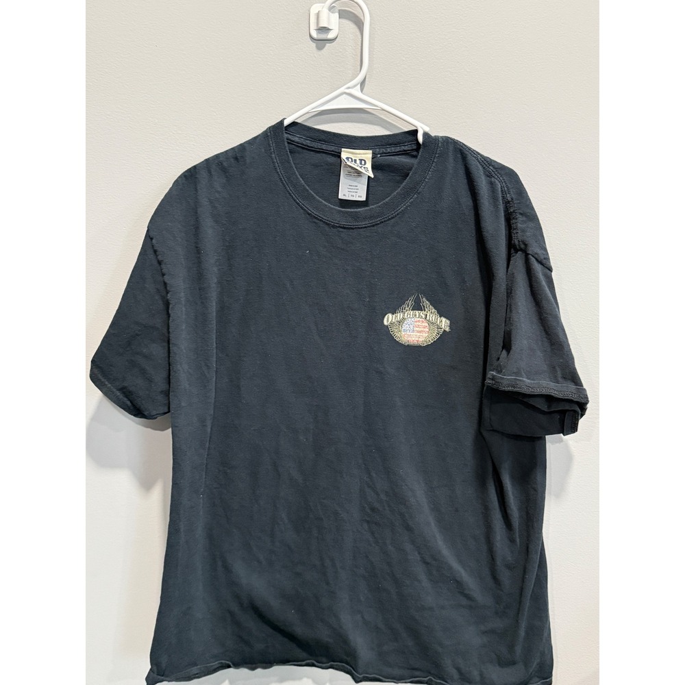 Old Guys Rule T Shirt‎ XL Black Graphic Tee American Flag Wings Patriotic